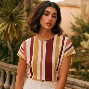 Sezane Andre Striped Linen Top